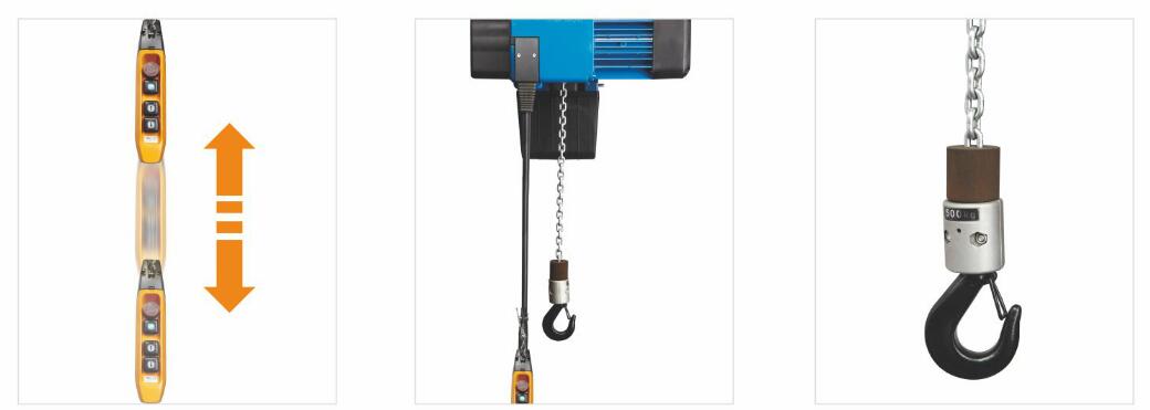 歐式環(huán)鏈電動葫蘆控制手柄、鏈條及吊鉤